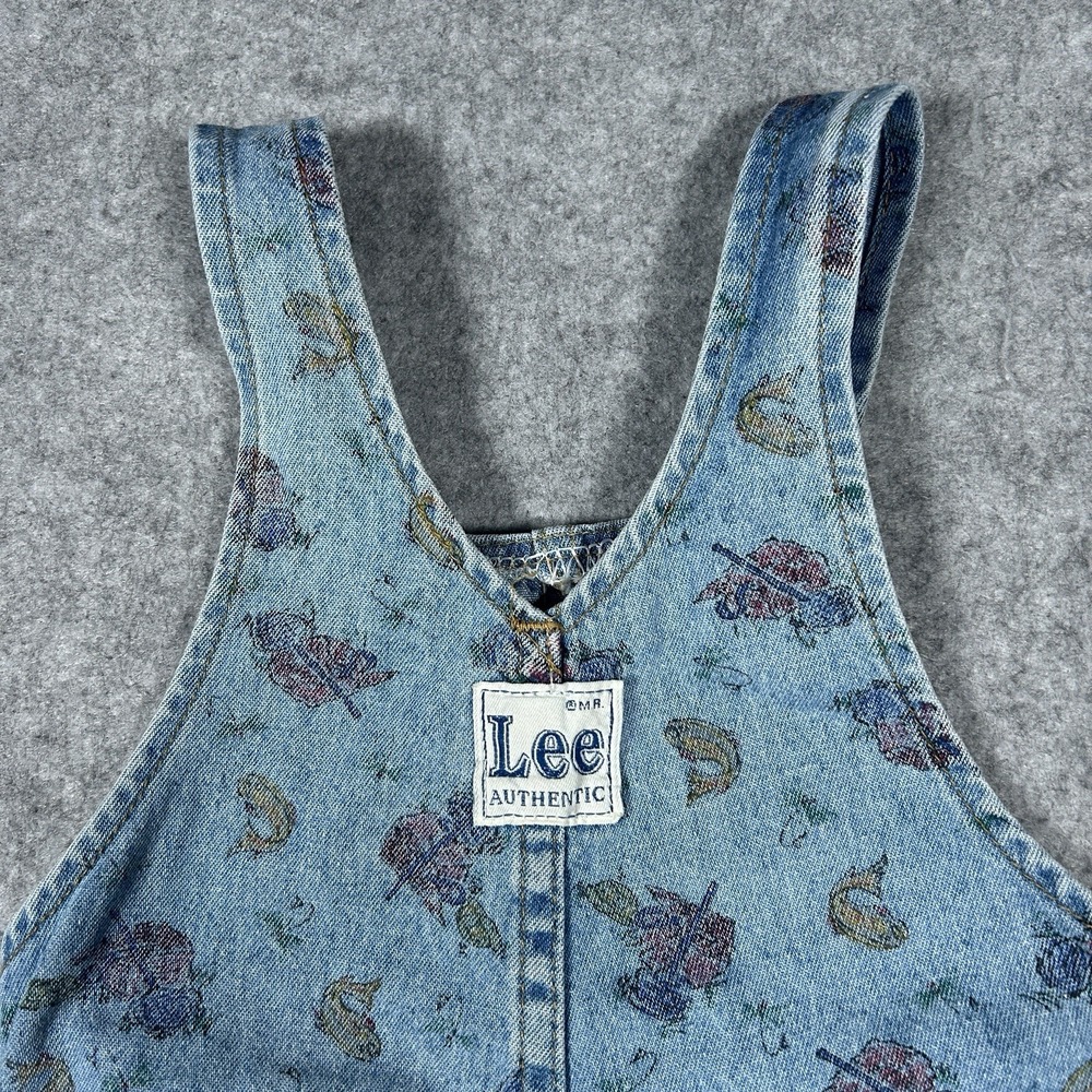 Vintage Lee Authentic Denim Overalls Baby Size 18M fish Pattern 80s RARE Pattern - Picture 14 of 16